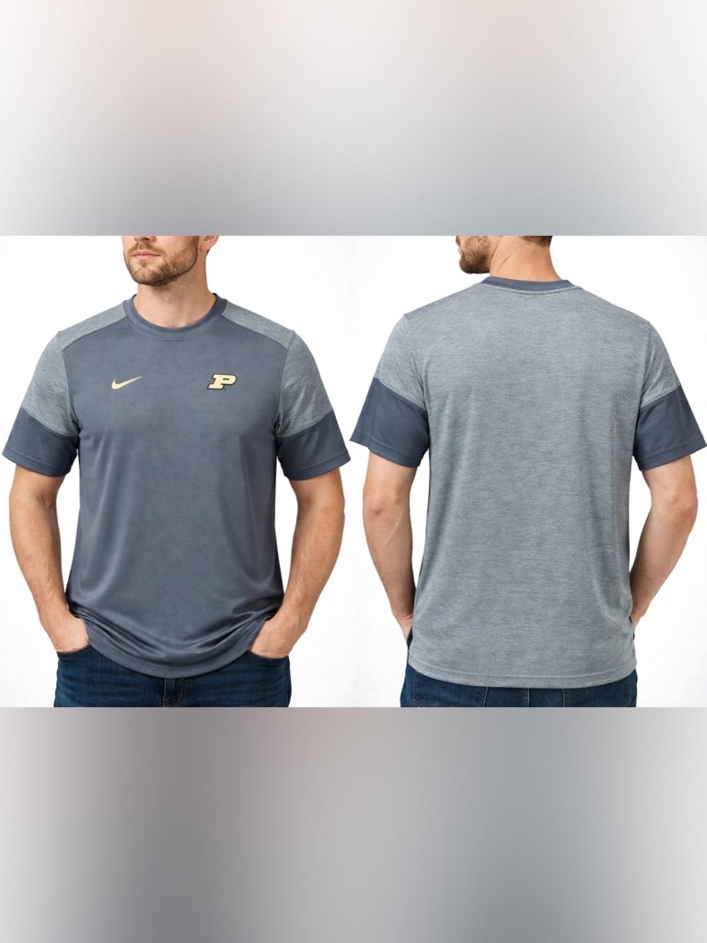 Nike Purdue Boilermakers On Field Gray Men's Short-sleeve Athletic Shirt Size L
